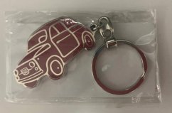 Fiat 500 klíčenka kovová červená