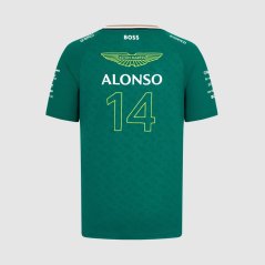 Dětské týmové tričko Fernando Alonso - Aston Martin F1 Team 2024 zelené - 164 CM