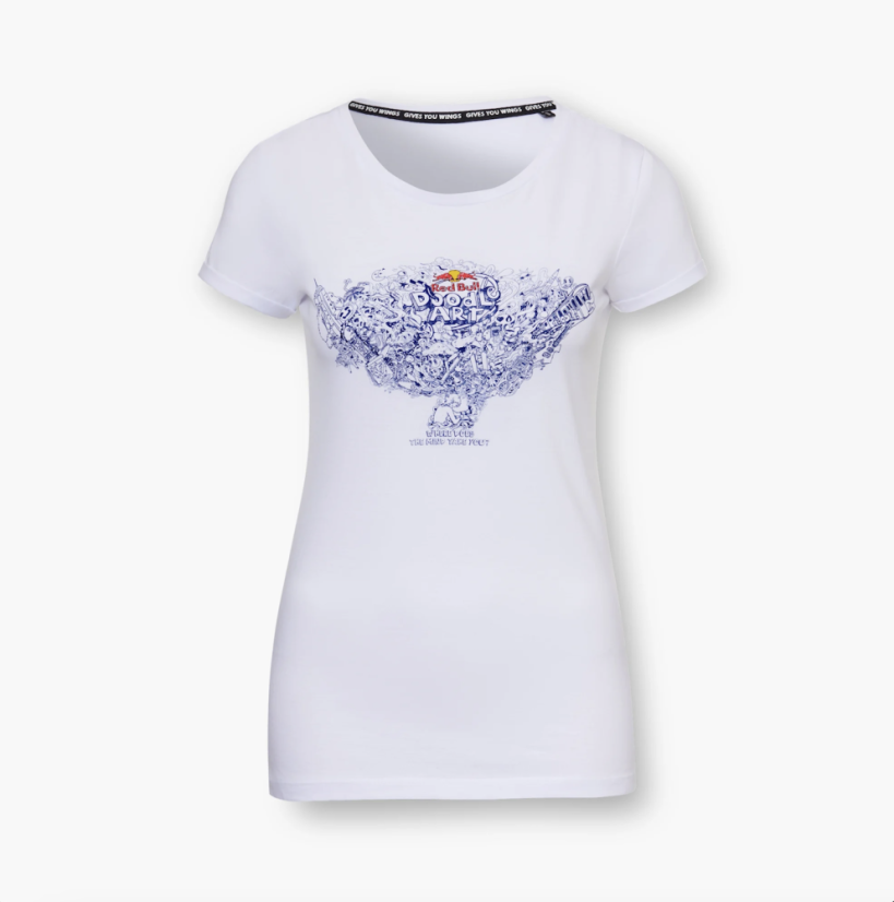 Red Bull Doodle Art dámské triko bílé
