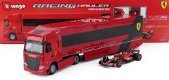 Model Scuderia Ferrari SF-24 BBurago #16 Charles Leclerc 2024 s kamiónom Iveco 1:43
