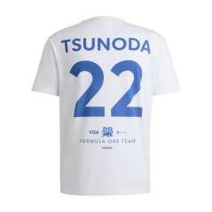 Tričko Yuki Tsunoda - Visa Cash App RB - F1 Team biele