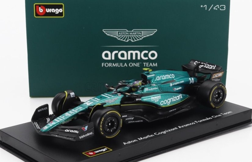 Model Aston Martin F1 AMR23 BBurago #14 Fernando Alonso 2023 1:43 Signature