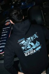 Fanúšikovská mikina s kapucňou Carlos Sainz - Williams Racing F1 tmavomodrá