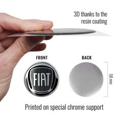 Fiat logo samolepka 3D černá 58mm