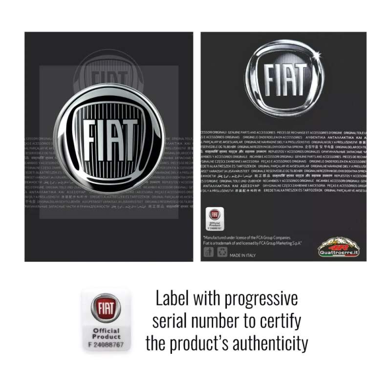 Fiat logo samolepka 3D černá 75mm