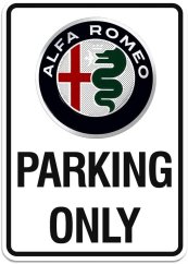 Alfa Romeo cedule PARKING ONLY