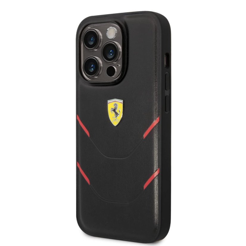 Scuderia Ferrari kožený kryt na IPHONE 14 PRO černý