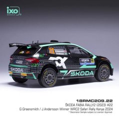 Model IXO Škoda Fabia Rally2, WRC, Safari Rallye Kenia, 2024, #22, 1:18