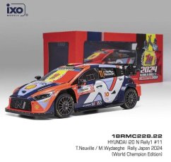 Model IXO Hyundai I20 N WRC Rally Japan 2024 World Champion T. Neuville 1:18