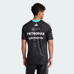Tričko Adidas - Mercedes AMG Petronas F1 černé s logy sponzorů - týmová edice