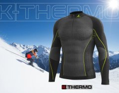 Chlapecké funkční tričko TECSO s dlouhým rukávem ke krku ZIP  K-THERMO - černo-šedé