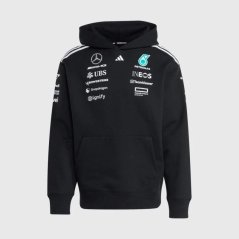 Tímová mikina Adidas - Mercedes AMG Petronas F1 čierna s logami sponzorov