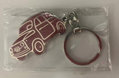 Fiat 500 klíčenka kovová červená