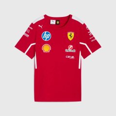 Dětské týmové tričko Scuderia Ferrari F1 s logy sponzorů - 140 CM