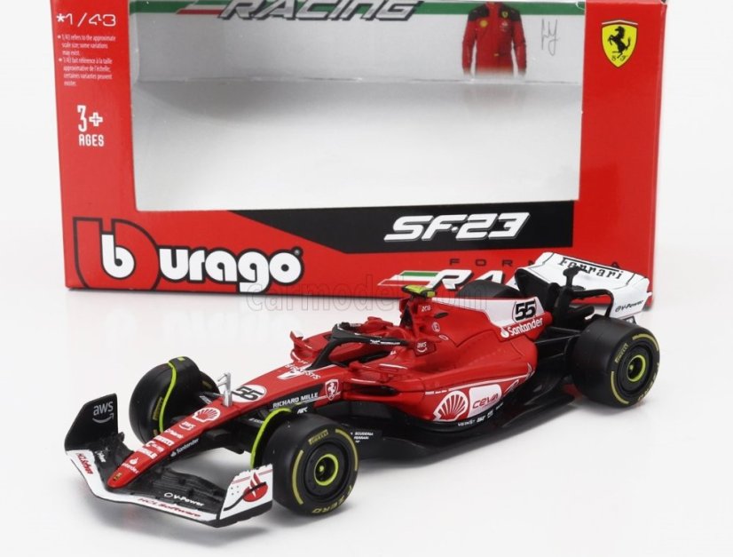 Model Scuderia Ferrari SF-23 BBurago #55 Sainz Las Vegas 2023 1:43