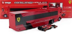 Model Scuderia Ferrari SF-24 BBurago #16 Charles Leclerc 2024 s kamiónom Iveco 1:43