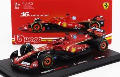 Model Scuderia Ferrari SF-24 BBurago #16 Charles Leclerc 2024 1:43 Signature