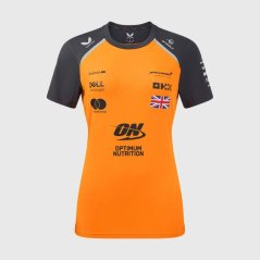 Dámske tímové tričko McLaren F1 s logami sponzorov - Lando Norris oranžové