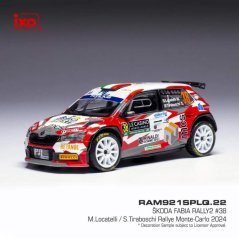 Model IXO Škoda Fabia Rally2 2024 N.38 M. Locatelli - Rally Monte Carlo 1:43