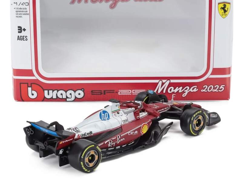 Model Scuderia Ferrari SF-25 BBurago #16 Charles Leclerc Monza 2025 1:43