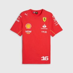 Tímové tričko Charles Leclerc - Scuderia Ferrari F1 2024 červené
