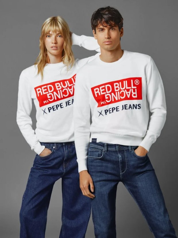 Svetr Pepe Jeans - Red Bull Racing bílý s nápisem