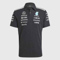 Polokošile Adidas - Mercedes AMG Petronas F1 černá s logy sponzorů - týmová edice