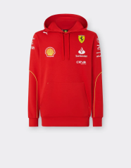 Týmová mikina s kapucí Scuderia Ferrari F1 2024 červená