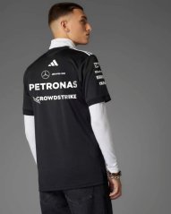 Tímové tričko Adidas - Mercedes AMG Petronas F1 čierne s logami sponzorov