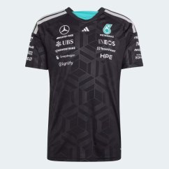 Tričko Adidas - Mercedes AMG Petronas F1 černé s logy sponzorů - týmová edice