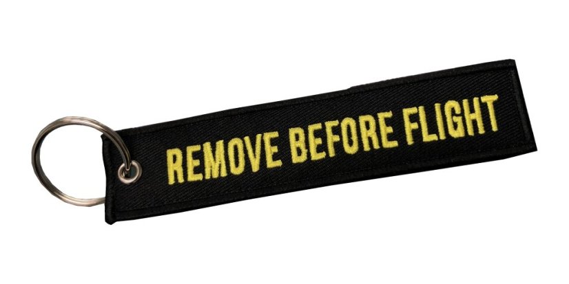 Přívěsek na klíče "Remove before flight"