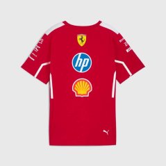Dětské týmové tričko Scuderia Ferrari F1 s logy sponzorů - 140 CM
