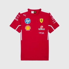Dámské týmové tričko Scuderia Ferrari F1 s logy sponzorů