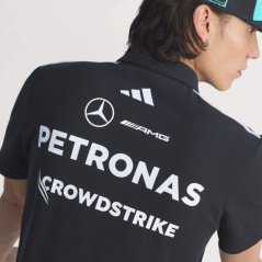 Polokošile Adidas - Mercedes AMG Petronas F1 černá s logy sponzorů - týmová edice