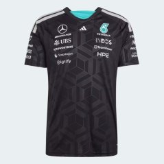 Tričko Adidas - Mercedes AMG Petronas F1 černé s logy sponzorů - týmová edice