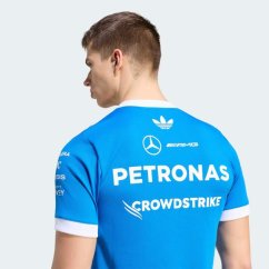 Tričko Adidas - Mercedes AMG Petronas F1 modré s logy sponzorů - edice SILVERSTONE 2026