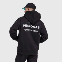 Tímová mikina Adidas - Mercedes AMG Petronas F1 čierna s logami sponzorov