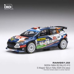 Model IXO Škoda Fabia Rally2 #10 Wagner-Hain Barum Rally 2024 1:43