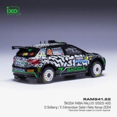 Model IXO Škoda Fabia Rally2 #20 Solberg/Edmonson WRC Safari Rallye Kenia 2024 1:18
