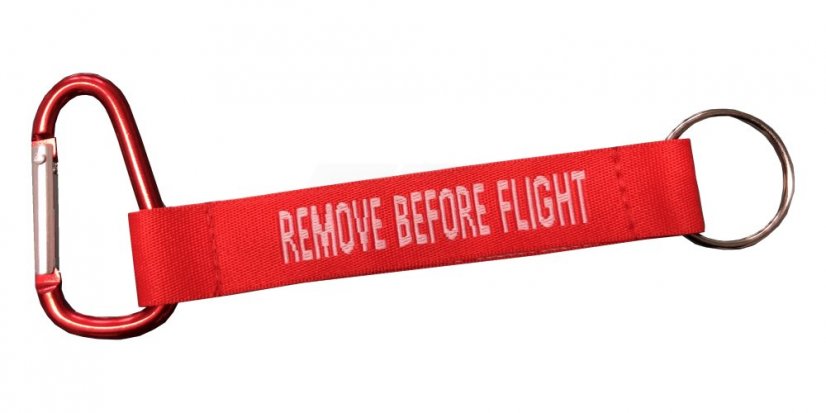 Přívěsek na klíče "Remove before flight"