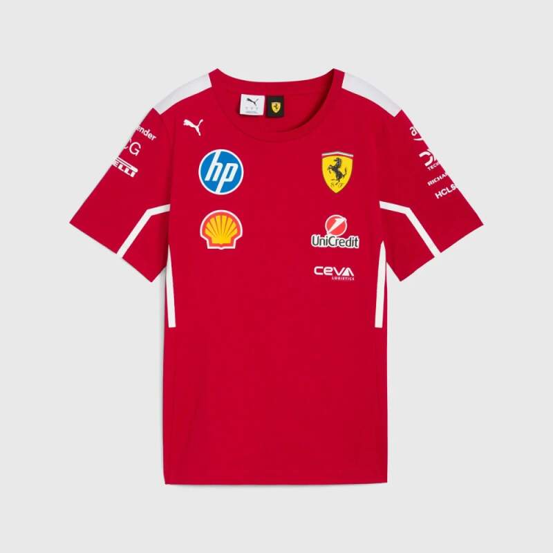 Týmové tričko Scuderia Ferrari F1 s logy sponzorů