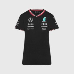 Dámske tímové tričko Mercedes AMG F1 2024 čierne